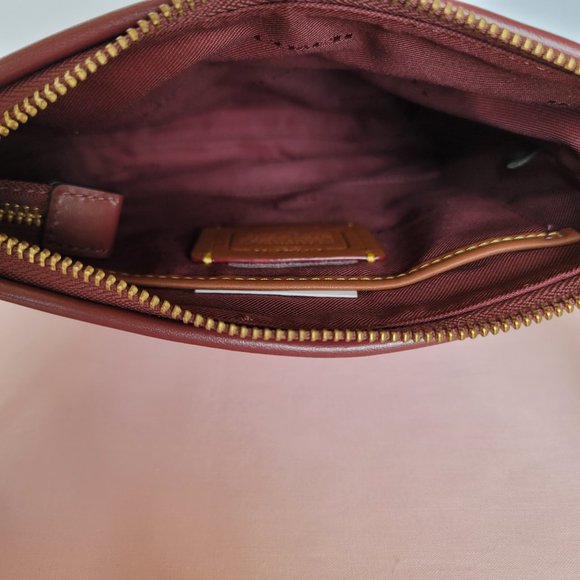 COACH Kitt Badge Jacquard & Smooth Leather Crossbody- Wine Multi ⭐ - Picture 14 of 16